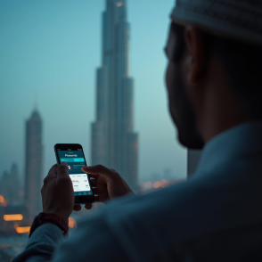 A person looking though his phone 