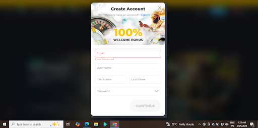 YYY Casino Registration & first impressions.